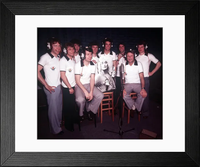 Framed Print : Scotland Football Squad in music studio to record their World Cup Song Framed Print : Scotland Football Squad in music studio to record their World Cup Song