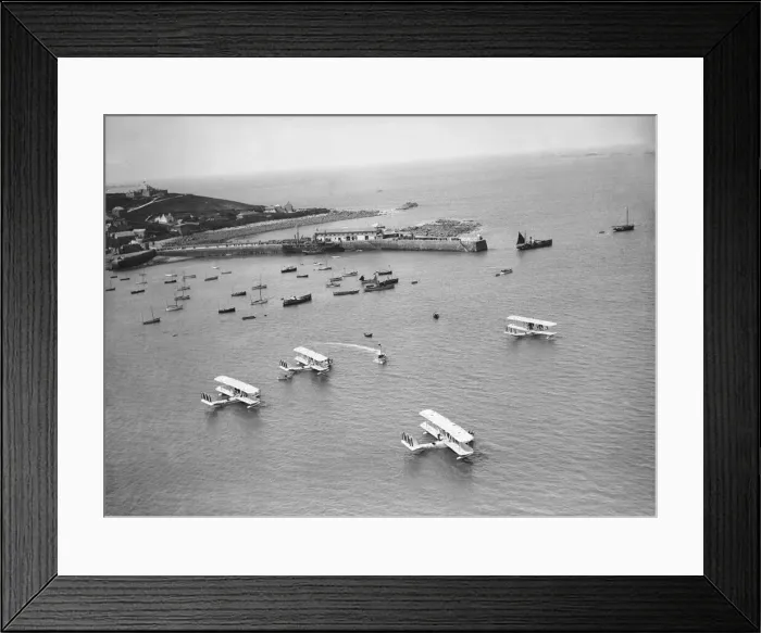 Framed Print : Aerial view of the Scilly Isles, St Margarets Bay. Prince of Wales visiting Framed Print : Aerial view of the Scilly Isles, St Margarets Bay. Prince of Wales visiting