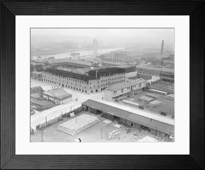 Framed Print : Aerial view of Great Yarmouth factory. Herring barrels. Circa 1926 Framed Print : Aerial view of Great Yarmouth factory. Herring barrels. Circa 1926
