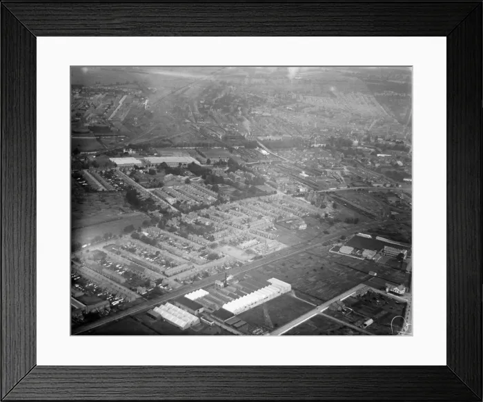 Framed Print : Aerial view of Bedford Town 1926. Local Caption These are rough scans