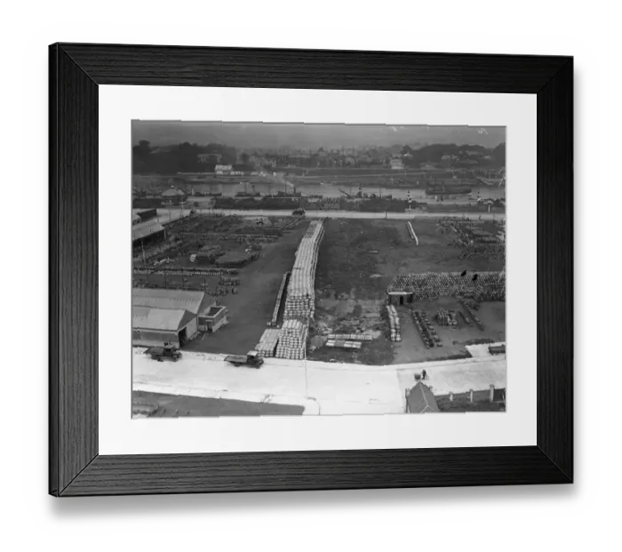 Framed Print : Aerial view of Great Yarmouth factory. Herring barrels. Circa 1926 Framed Print : Aerial view of Great Yarmouth factory. Herring barrels. Circa 1926