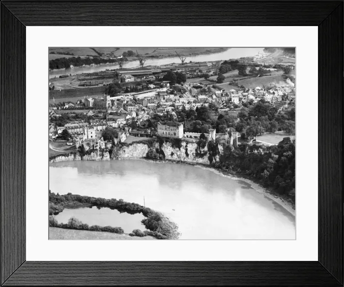 Framed Print : Aerial view of Chepstow Castle. Circa 1930