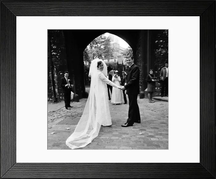 Framed Print : Wedding Day of secretary Jennifer Mary Jones & motor mechanic James Baker at the Tower of Framed Print : Wedding Day of secretary Jennifer Mary Jones & motor mechanic James Baker at the Tower of