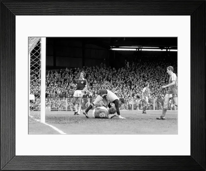 Framed Print : Home Internationals 1980  /  81 Season Scotland v. Wales. The final score was a two nil