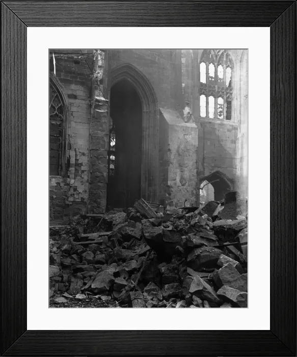 Framed Print : All that remains of St Michaels Cathedral following the air raid of the 14th Framed Print : All that remains of St Michaels Cathedral following the air raid of the 14th