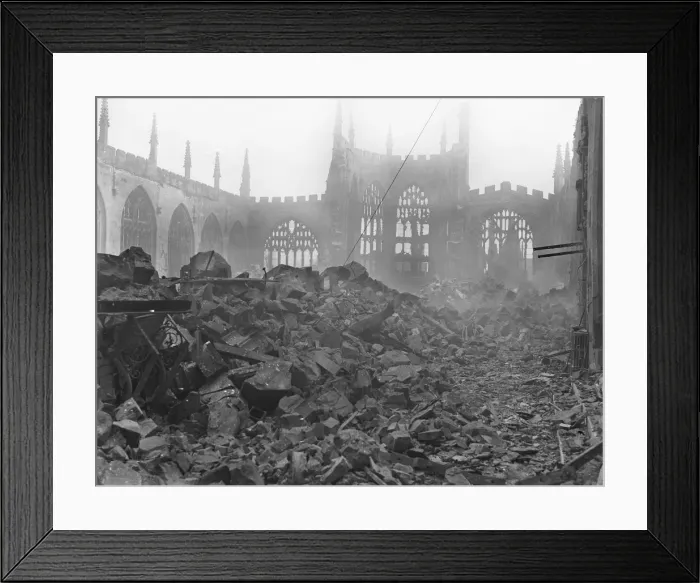 Framed Print : All that remains of St Michaels Cathedral following the air raid of the 14th
