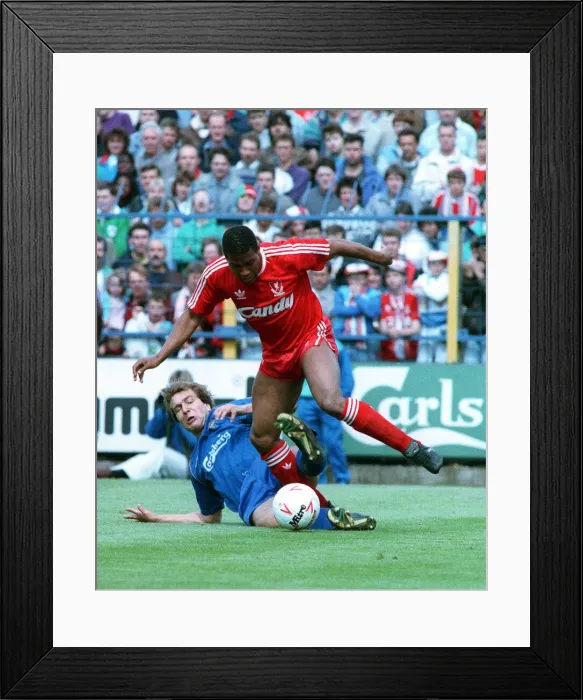 Framed Print : John Barnes in action for Liverpool against Wimbledon at Selhurst Park Framed Print : John Barnes in action for Liverpool against Wimbledon at Selhurst Park