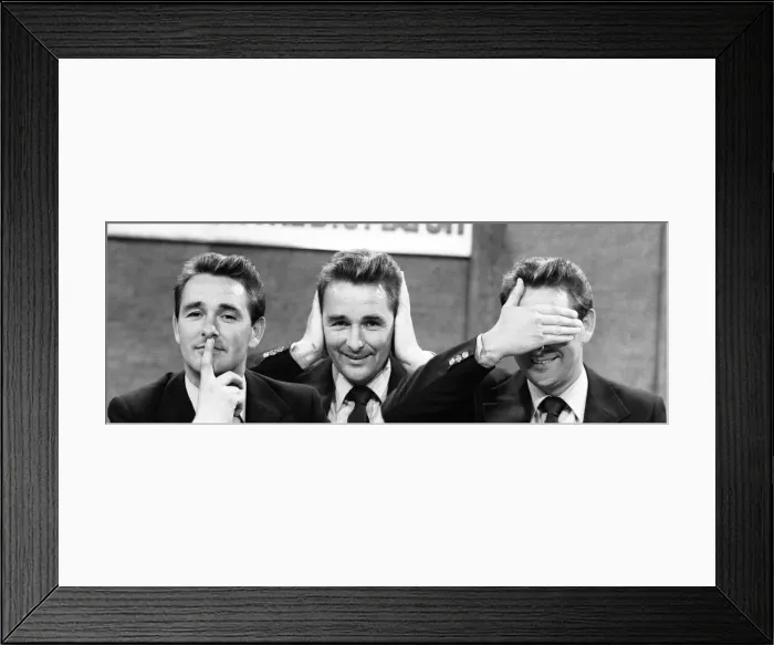 Framed Print : Derby County manager Brian Clough seen here in rehearsals as a football pundit on the ITV Framed Print : Derby County manager Brian Clough seen here in rehearsals as a football pundit on the ITV