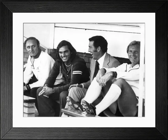 Framed Print : Sport Football: George Best, Bobby Campbell and Bobby Moore. August 1976 P030943 Framed Print : Sport Football: George Best, Bobby Campbell and Bobby Moore. August 1976 P030943