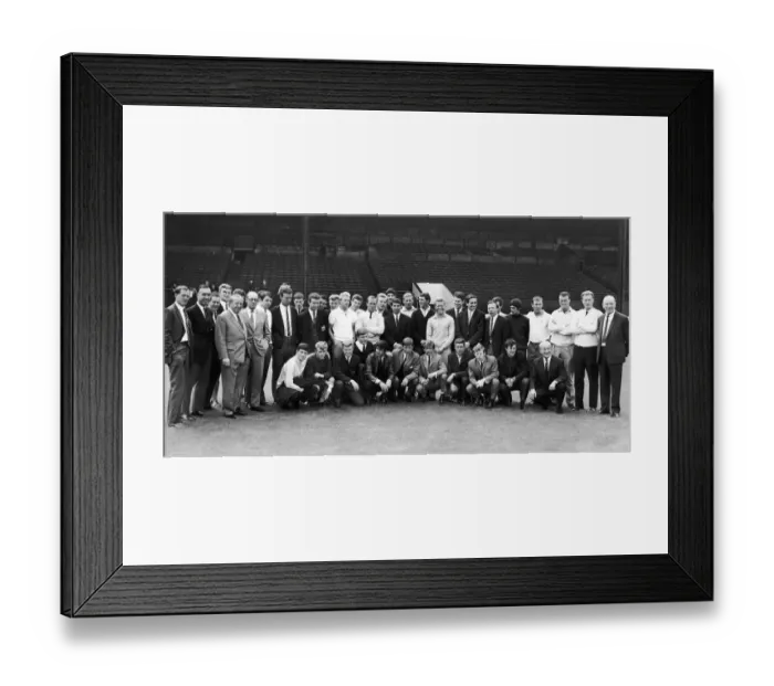 Framed Print : 1964... and a couple of strangers have slipped into the team picture as Manchester United Framed Print : 1964... and a couple of strangers have slipped into the team picture as Manchester United