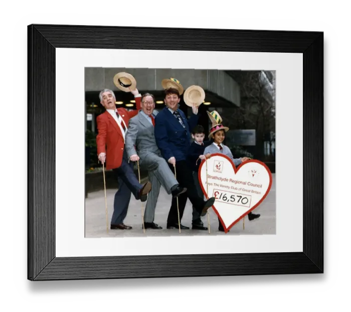 Framed Print : Johnny Beattie Andy Cameron Dean Park line up with Nehmat Singh