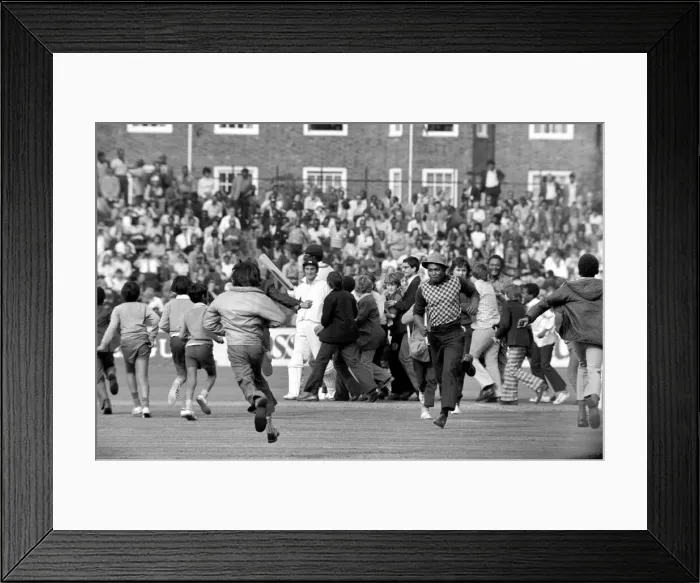 Framed Print : England vs. West Indies. West Indian fans on the pitch Framed Print : England vs. West Indies. West Indian fans on the pitch