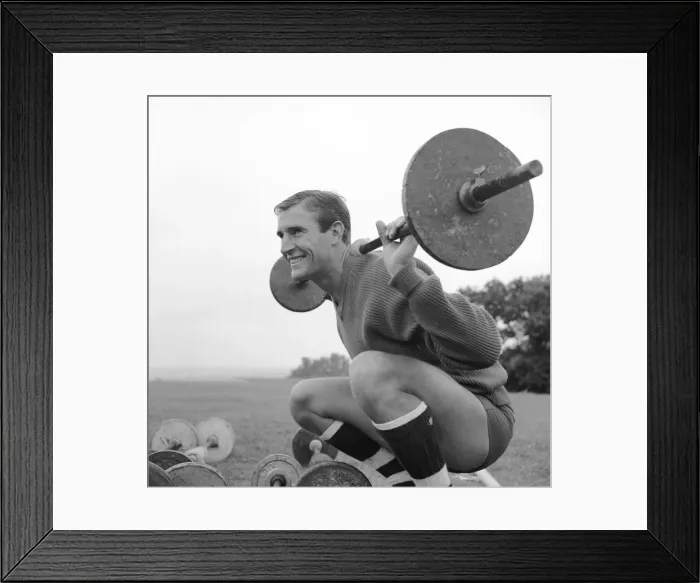 Framed Print : West Ham player Malcolm Allison seen here training with the team at Chigwell whilst