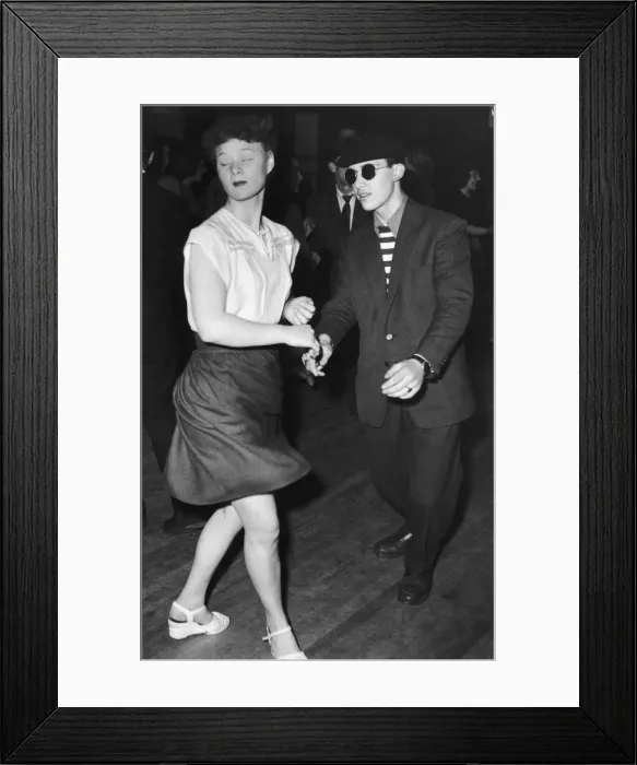 Framed Print : A young couple dancing at Club Be-Bop in High Cross, Tottenham, North london Framed Print : A young couple dancing at Club Be-Bop in High Cross, Tottenham, North london