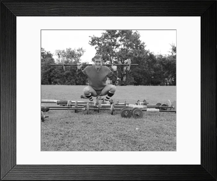 Framed Print : West Ham player Malcolm Allison seen here training with the team at Chigwell whilst Framed Print : West Ham player Malcolm Allison seen here training with the team at Chigwell whilst