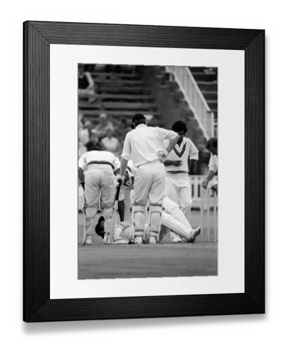 Framed Print : Cricket at Edgbaston: West Indies v. England: Geoff Boycott