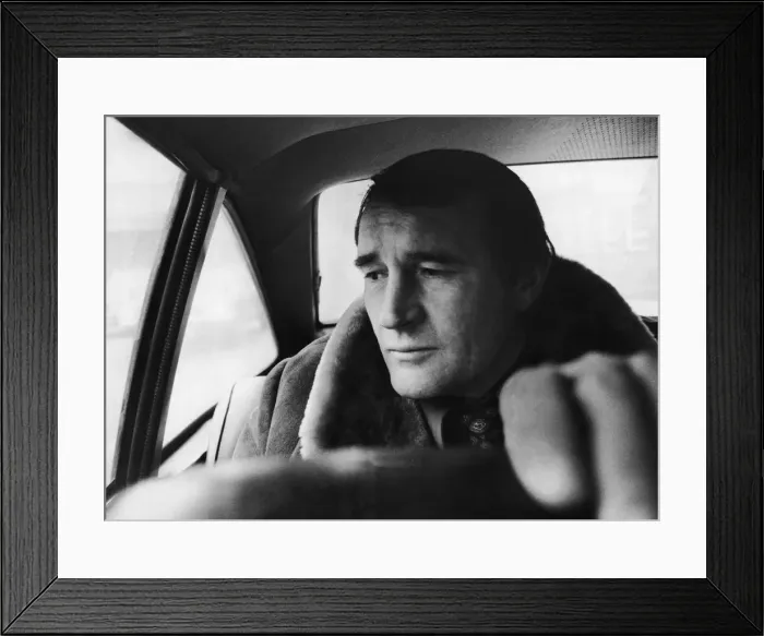 Framed Print : Manchester City manager Malcolm Allison seen here driving his car 3rd March 1979 Framed Print : Manchester City manager Malcolm Allison seen here driving his car 3rd March 1979
