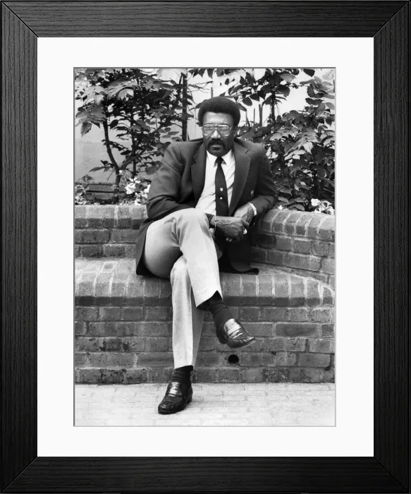 Framed Print : Cricketer Clive Lloyd at the launch of his autobiography. June 1985 Framed Print : Cricketer Clive Lloyd at the launch of his autobiography. June 1985