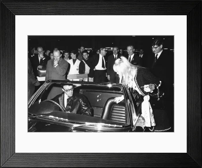 Framed Print : Peter Sellers and Brit Ekland at the British International Motor Show in London 19th Framed Print : Peter Sellers and Brit Ekland at the British International Motor Show in London 19th