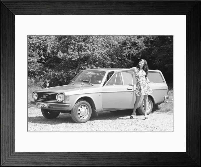 Framed Print : Reveille model seen here posing with a Volvo estate car first prize in a Reveille car Framed Print : Reveille model seen here posing with a Volvo estate car first prize in a Reveille car