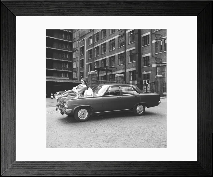 Framed Print : Reveille model Beulah Hughes seen here posing with a Vauxhall Cresta which is top prize