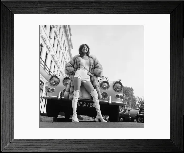 Framed Print : Lesley Russ photographed with her husbands car, Daimler Limousine Framed Print : Lesley Russ photographed with her husbands car, Daimler Limousine