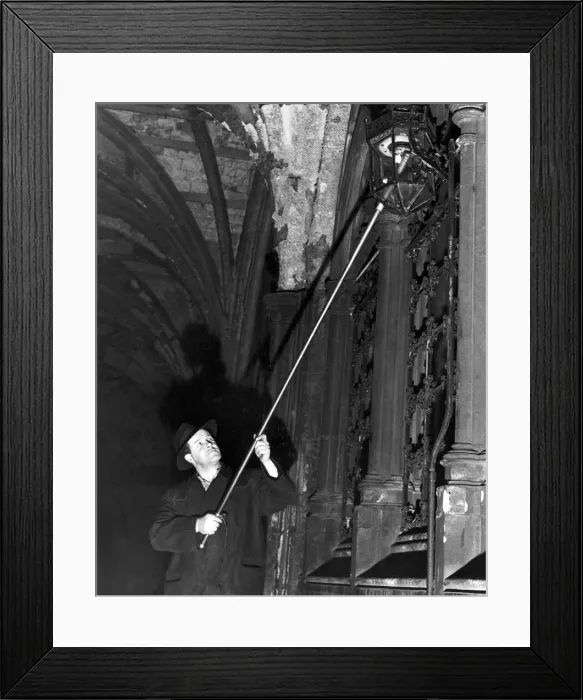 Framed Print : The lamplighter, Mr G Allwn who is employed by the Gas, Light and Coke company Framed Print : The lamplighter, Mr G Allwn who is employed by the Gas, Light and Coke company