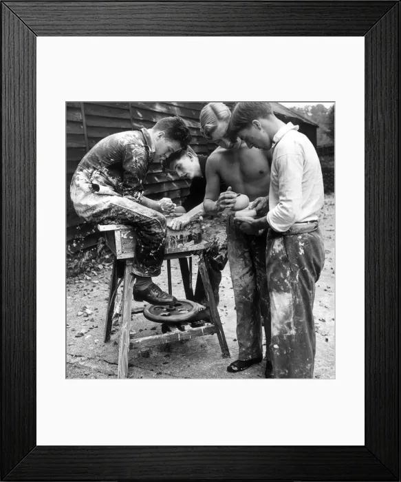 Framed Print : London Federation of Boys clubs. Cockney boys at work with French Framed Print : London Federation of Boys clubs. Cockney boys at work with French