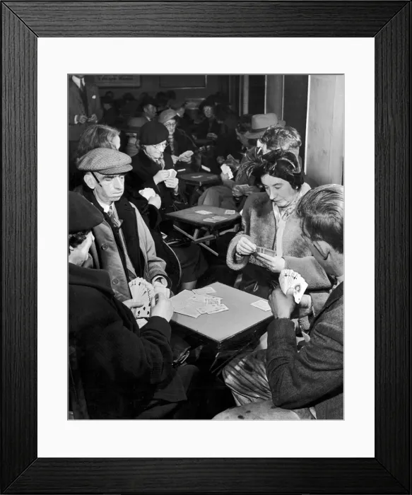 Framed Print : A whist drive scene at Burton Hall Brixton Road, SW9 18th April 1951 Framed Print : A whist drive scene at Burton Hall Brixton Road, SW9 18th April 1951