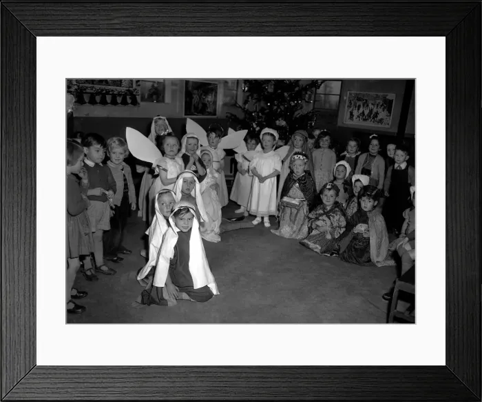 Framed Print : Christmas party at Surrey Nurseries. 17th December 1953 *** Local Caption Framed Print : Christmas party at Surrey Nurseries. 17th December 1953 *** Local Caption