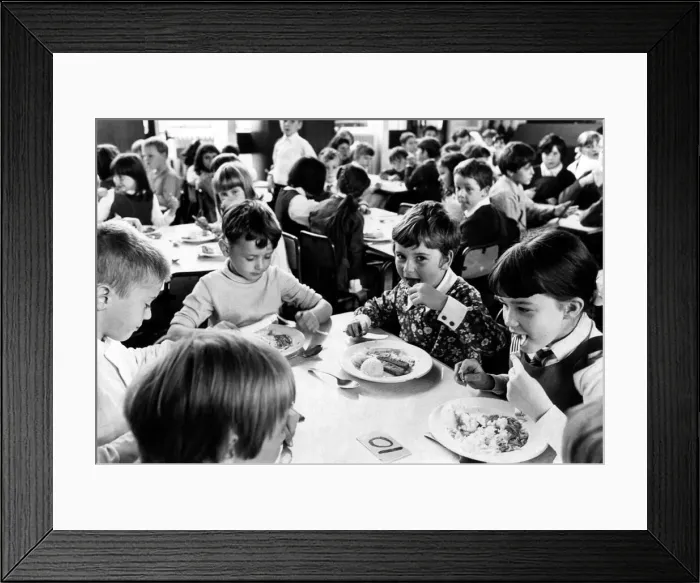 Framed Print : School dinner at Christ Church School. 19th September 1969 Framed Print : School dinner at Christ Church School. 19th September 1969