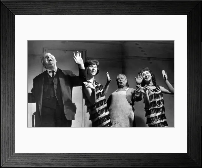 Framed Print : Joe Orr, aged 74 with Pat Hutchinson, Mrs Gornell and Eileen Hutchinson at a League of Framed Print : Joe Orr, aged 74 with Pat Hutchinson, Mrs Gornell and Eileen Hutchinson at a League of
