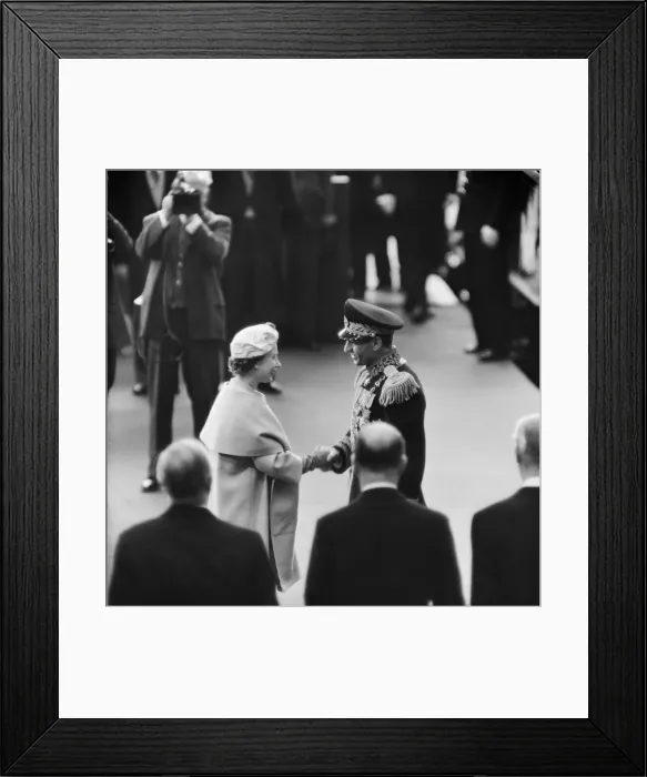 Framed Print : Mohammad-Reza Shah Pahlavi, the Shah of Iran, with Queen Elizabeth II during his visit to Framed Print : Mohammad-Reza Shah Pahlavi, the Shah of Iran, with Queen Elizabeth II during his visit to