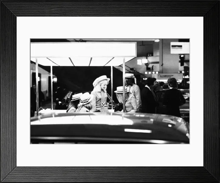 Framed Print : Some of the stall attendants on the Lancia stand at the 1972 Motor Show at Earls Court