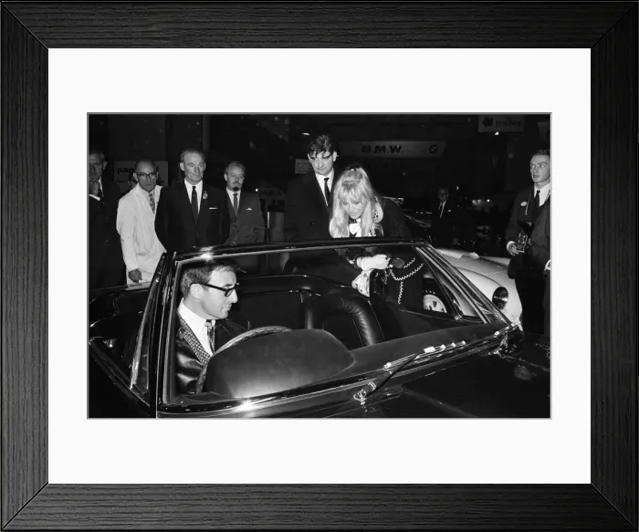 Framed Print : Peter Sellers and Brit Ekland at the British International Motor Show in London 19th