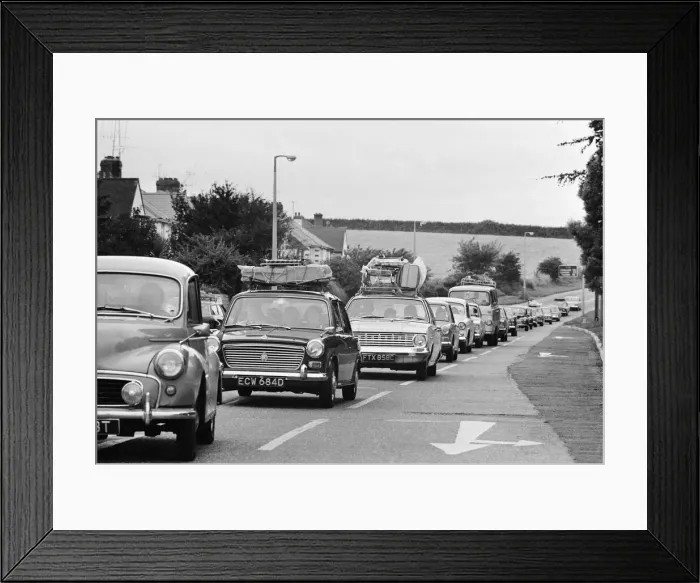 Framed Print : Busy scenes on the Exeter by pass as holidaymakers head for the South Coast Framed Print : Busy scenes on the Exeter by pass as holidaymakers head for the South Coast