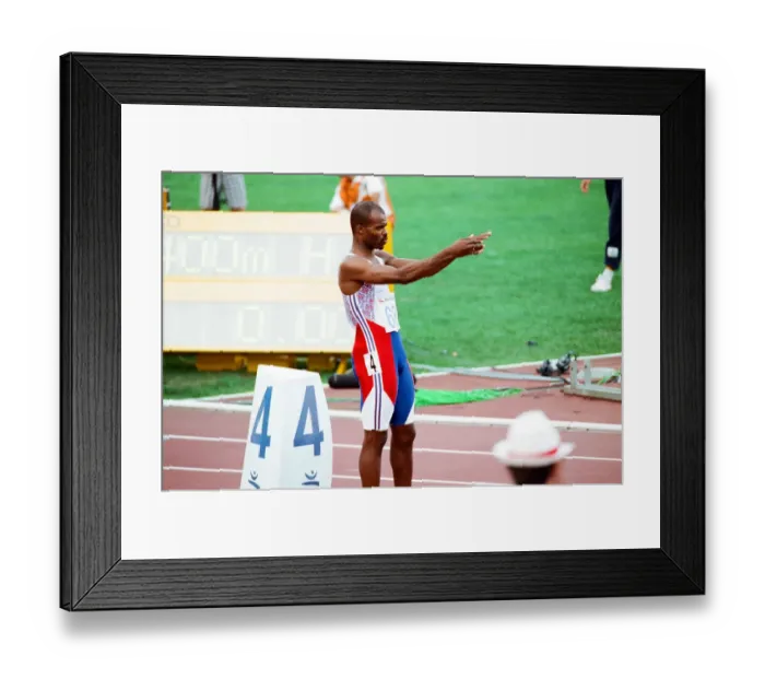 Framed Print : 1992 Olympic Games in Barcelona, Spain. Mens 400 Metres Hurdles Framed Print : 1992 Olympic Games in Barcelona, Spain. Mens 400 Metres Hurdles