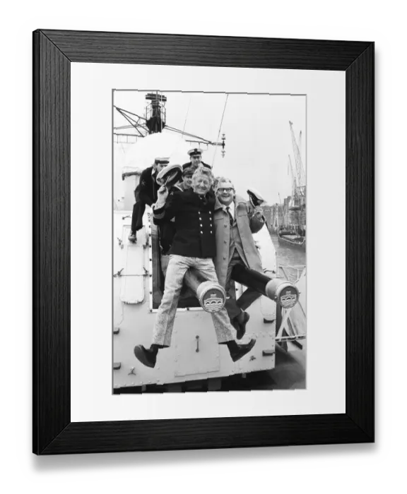 Framed Print : The cast of the BBC radio programme The Navy Lark