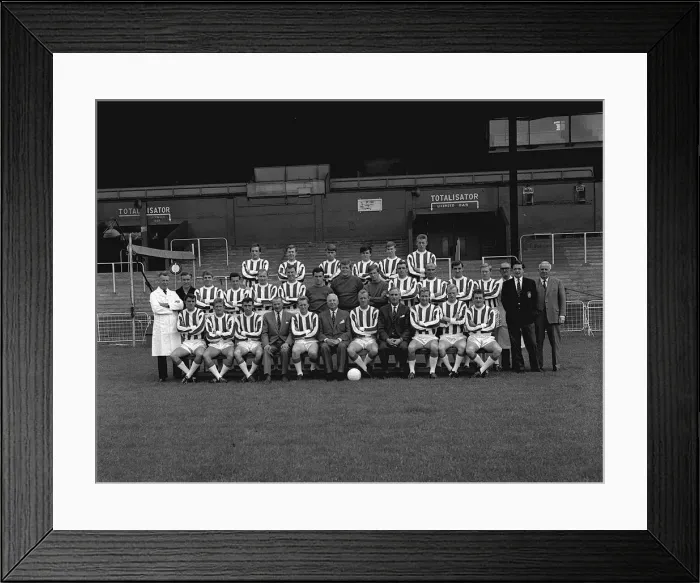 Framed Print : Bristol Rovers football team pose for a team group at their Eastville Stadium home