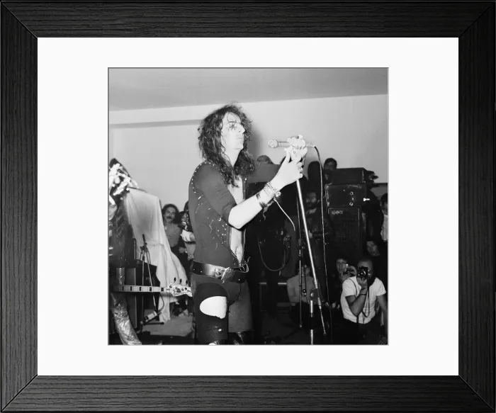 Framed Print : American rock singer Alice Cooper performing on stage during a concert on his Love It To Framed Print : American rock singer Alice Cooper performing on stage during a concert on his Love It To