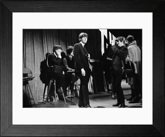 Framed Print : Ringo Starr taking pictures of Paul McCartney smoking in New York during the first