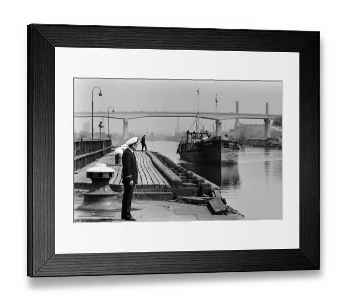Framed Print : Trawler in the docks at Manchester ship canal seen through the mist June Framed Print : Trawler in the docks at Manchester ship canal seen through the mist June