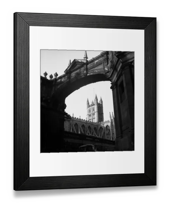 Framed Print : Bath Abbey viewed through the cloisters archway Circa 1950