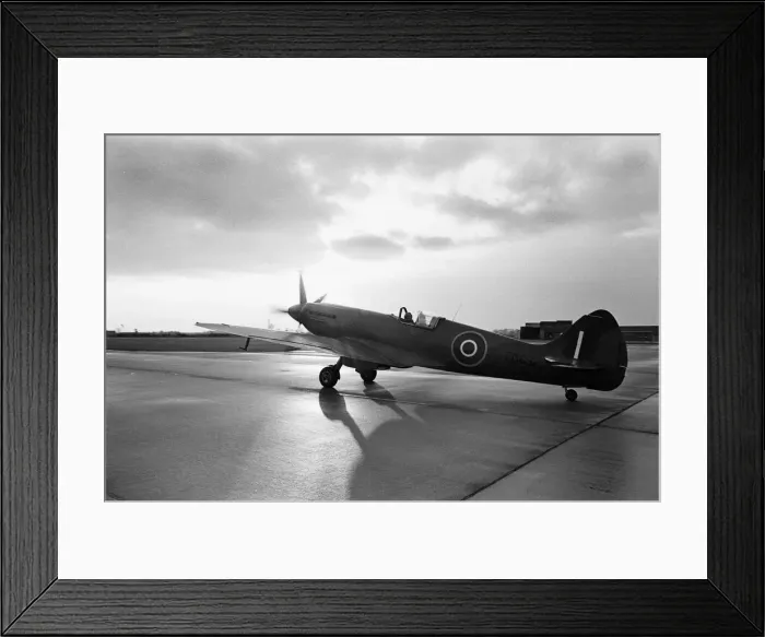 Framed Print : Spitfire PM631 a mk PRXIX aircraft seen here taxi-ing along the perimeter track at RAF Framed Print : Spitfire PM631 a mk PRXIX aircraft seen here taxi-ing along the perimeter track at RAF