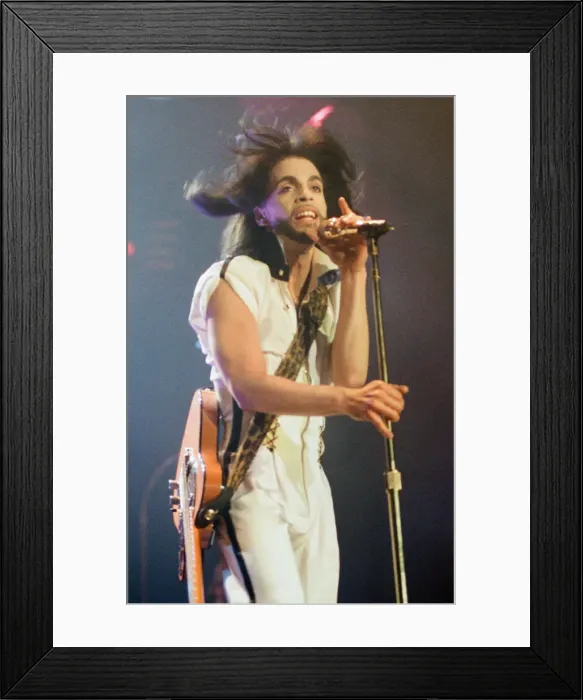 Framed Print : Prince performing on stage at Wembley 22nd June 1990 Nude World Tour *** Local Framed Print : Prince performing on stage at Wembley 22nd June 1990 Nude World Tour *** Local