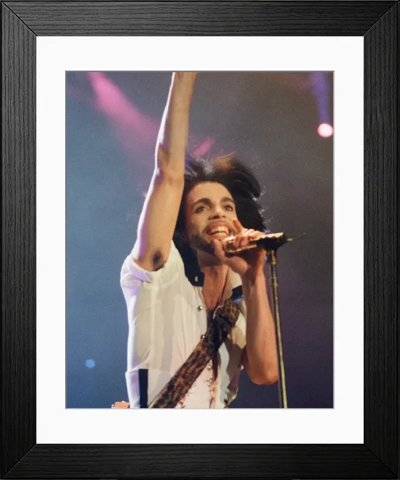 Framed Print : Prince performing on stage at Wembley 22nd June 1990 Nude World Tour *** Local