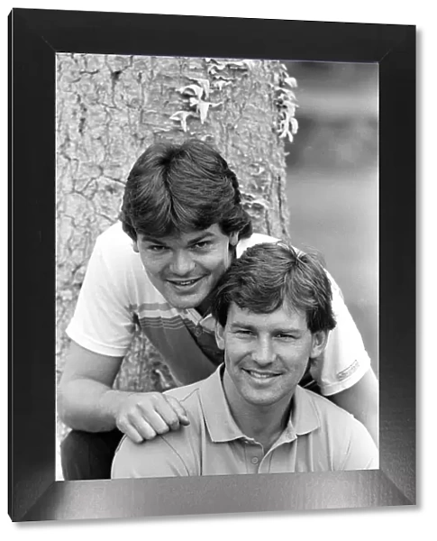 England captain Bryan Robson and teve Hodge (behind) in relaxed mood at the team base in