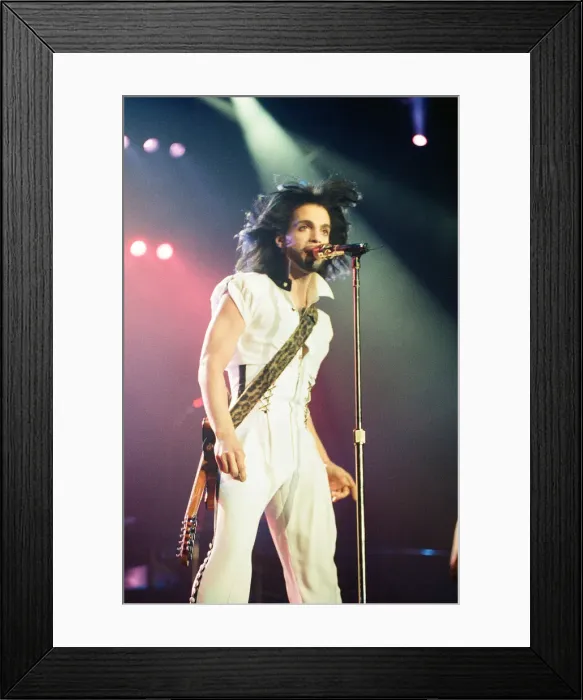Framed Print : Prince performing on stage at Wembley 22nd June 1990 Nude World Tour *** Local Framed Print : Prince performing on stage at Wembley 22nd June 1990 Nude World Tour *** Local