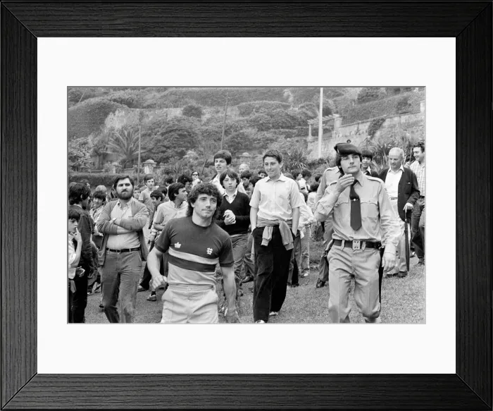 Framed Print : England footballer Kevin Keegan at the team hotel during the 1982 World Cup Finals in