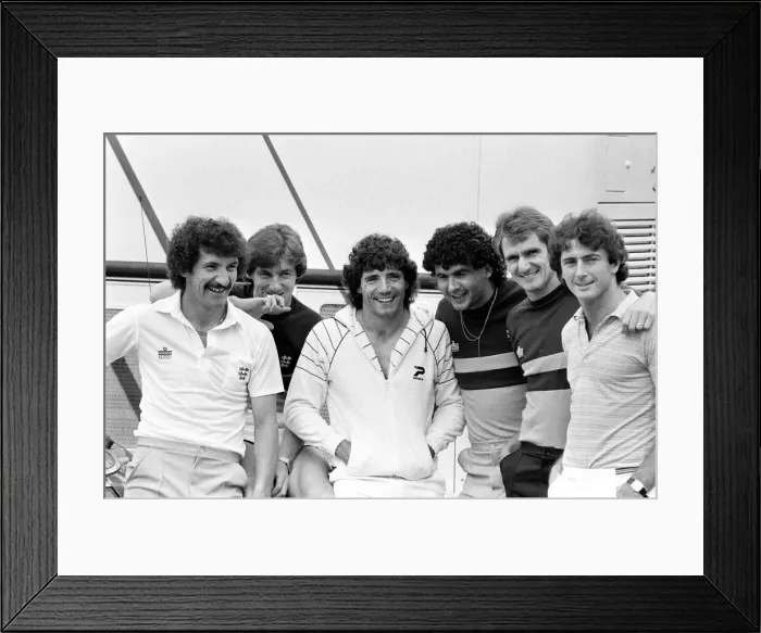 Framed Print : England footballers in relaxed mood at the team hotel during the 1982 World Cup Finals